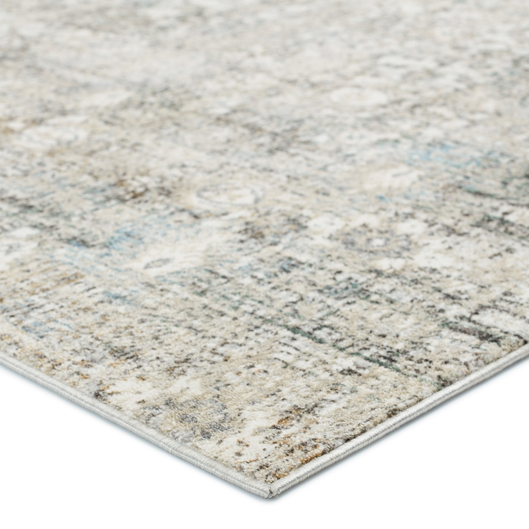 Melo Kenrick MEL08 Power-loomed 100% Polyester Vintage Floral Indoor Rug with Lustrous Sheen