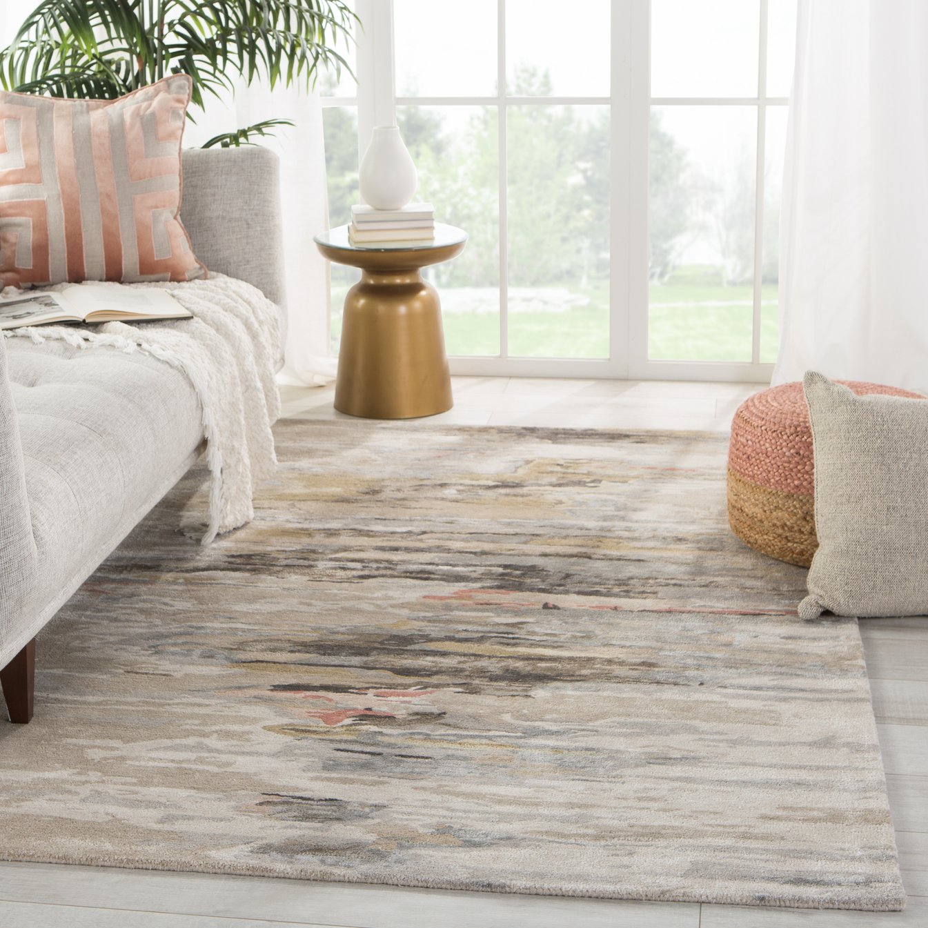 Genesis Ryenn GES48 Exquisitely Handmade Contemporary/Modern Abstract Indoor Area Rug Crafted with 65% Viscose and 35% Wool