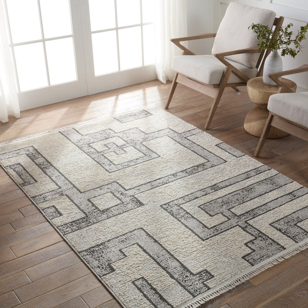 Lore Collection Bungalow Style Power-loomed Machine-made Indoor Area Rug with 70% Polypropylene and 30% Polyester in Mid-Century Modern Geometric Design