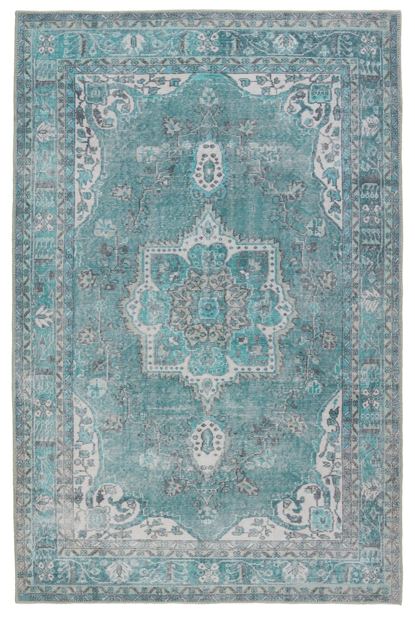 Indoor Vintage Medallion Power-loomed Machine-made 100% Polyester Rug - Harman Collection by Renowned Designer Kate Lester, Tamara Model HBL05