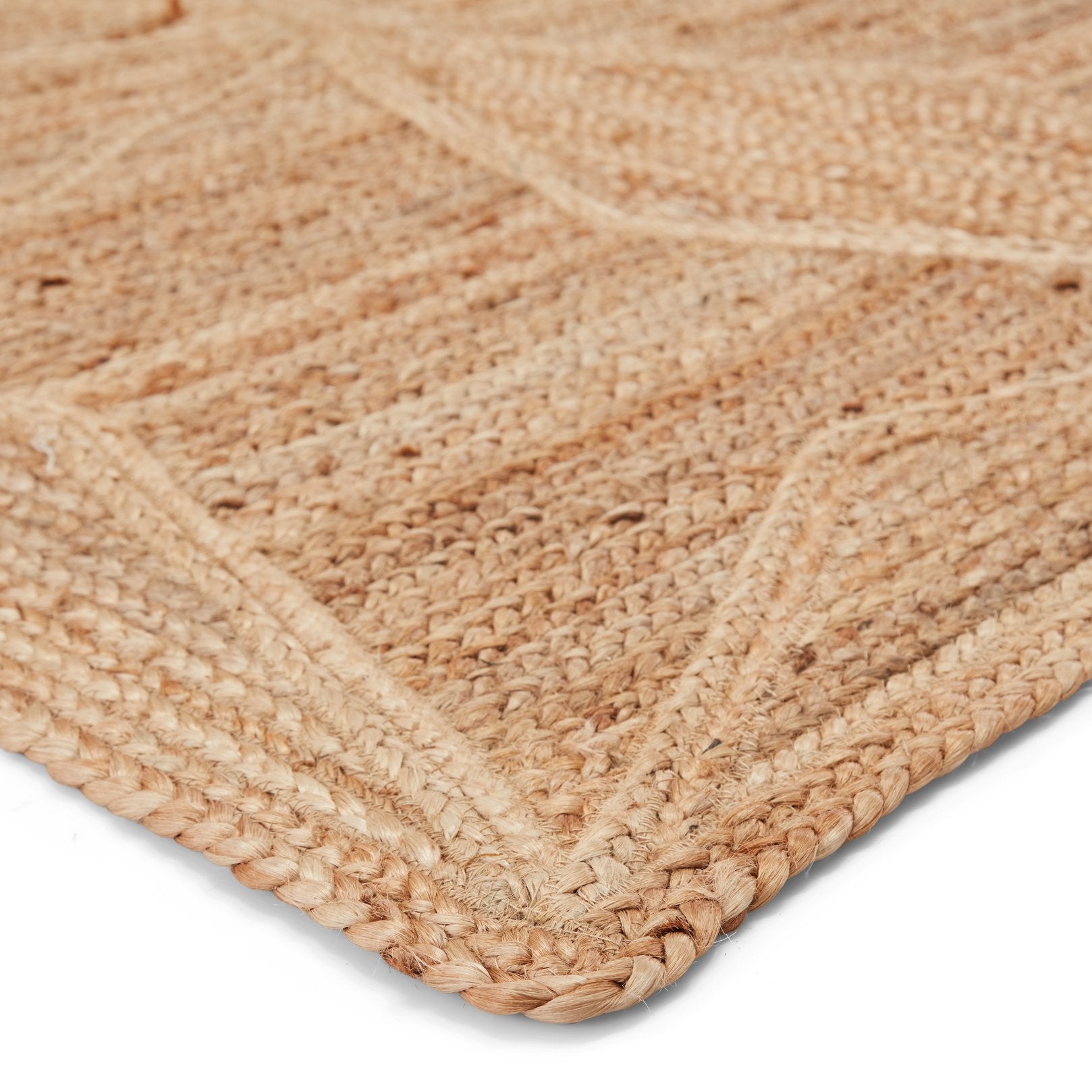 Naturals Tobago Abel NAT23 Hand - crafted and Hand - woven 100% Jute Geometric Patterned Indoor Area Rug for Transitional Homes