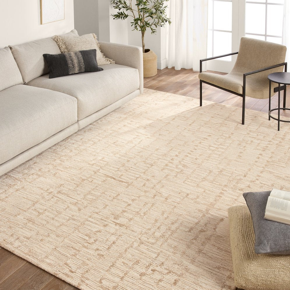 100% Wool Handmade Indoor Rug with Herculean Abstract Stripes Design