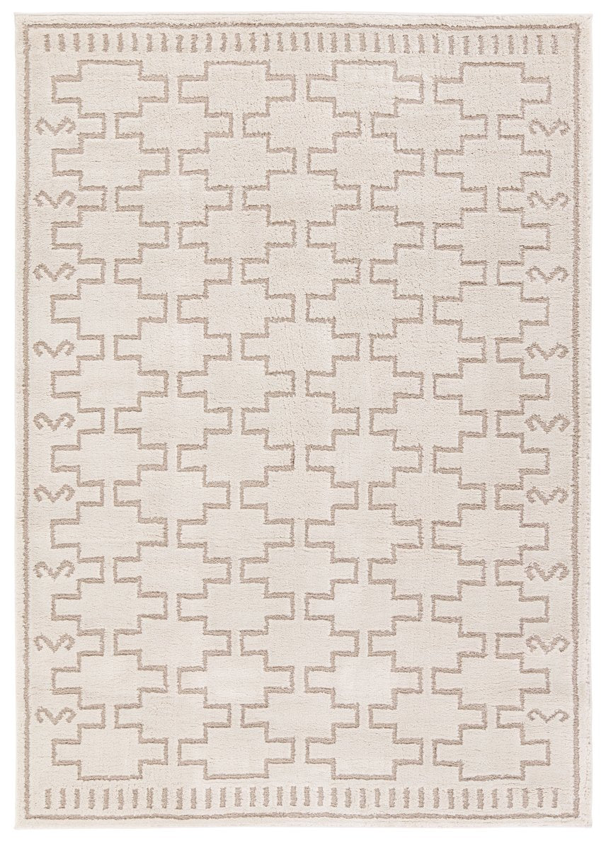 Jaida Dawson JID16 Power-loomed Indoor Rug: 70% Polypropylene, 30% Polyester, Moroccan Bohemian Trellis Design