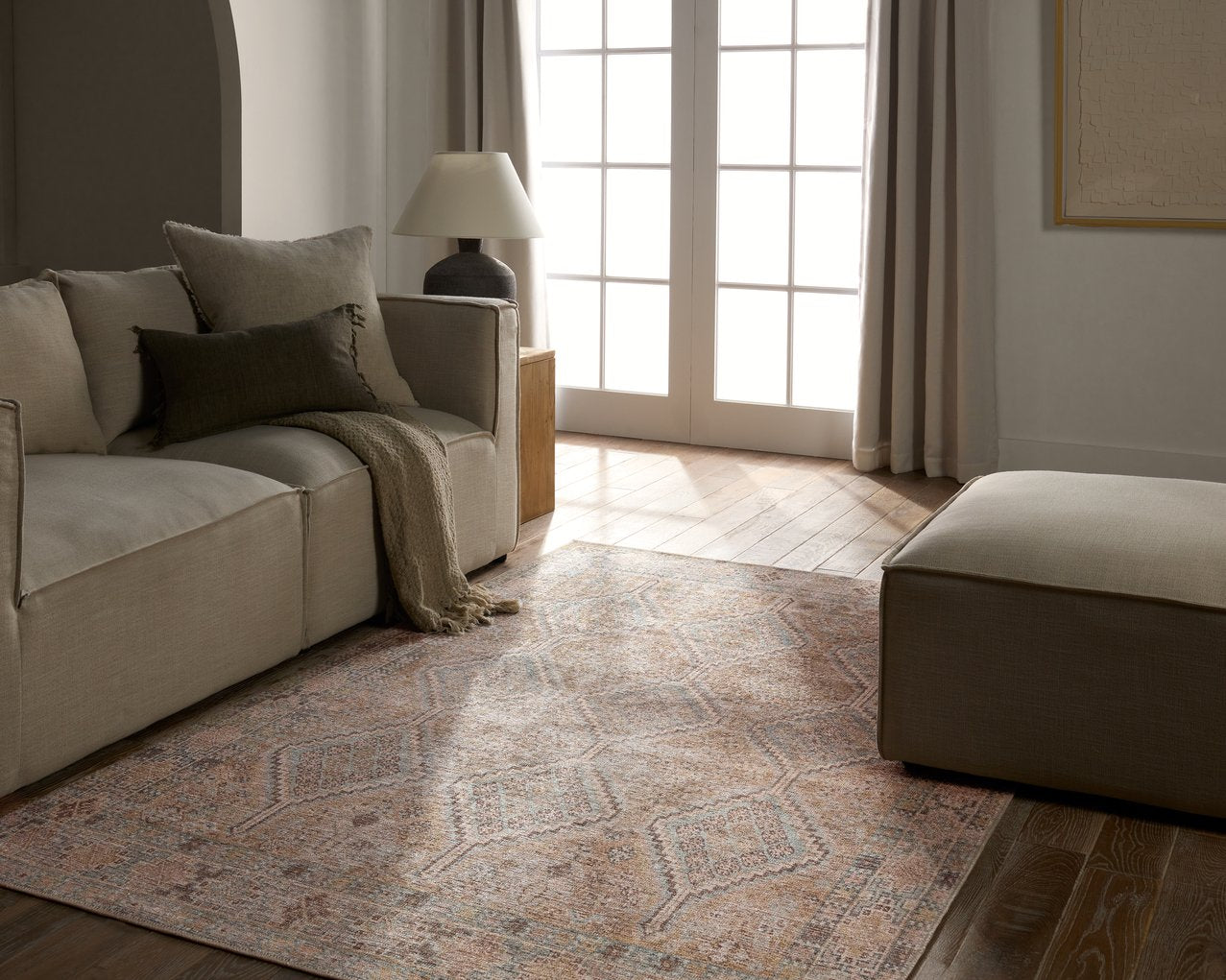 Kindred Marquesa KND20 Washable Indoor Vintage Trellis Polyester Rug