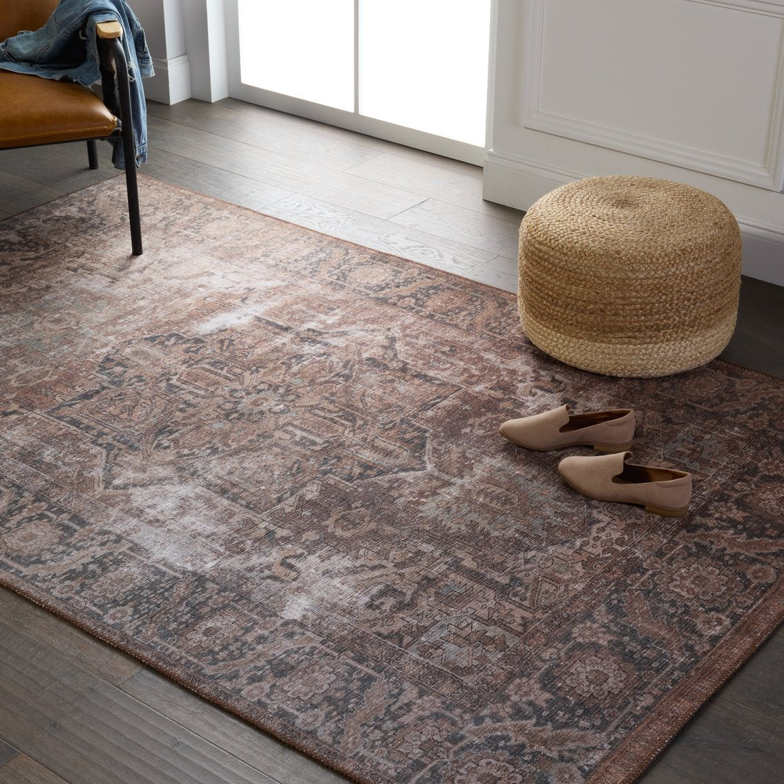 Harman By Kate Lester Minita HBL10 Indoor Vintage Medallion Power-loomed Machine-made 100% Polyester Area Rug