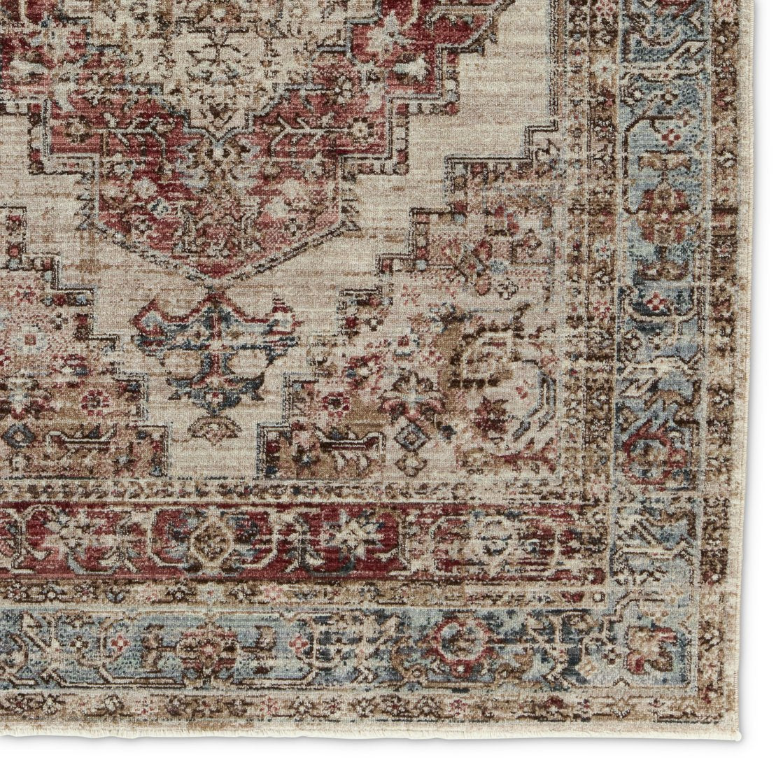 Leila Emory LEI03 100% Polyester Vintage Medallion Indoor Rug - Powerloomed & Durable