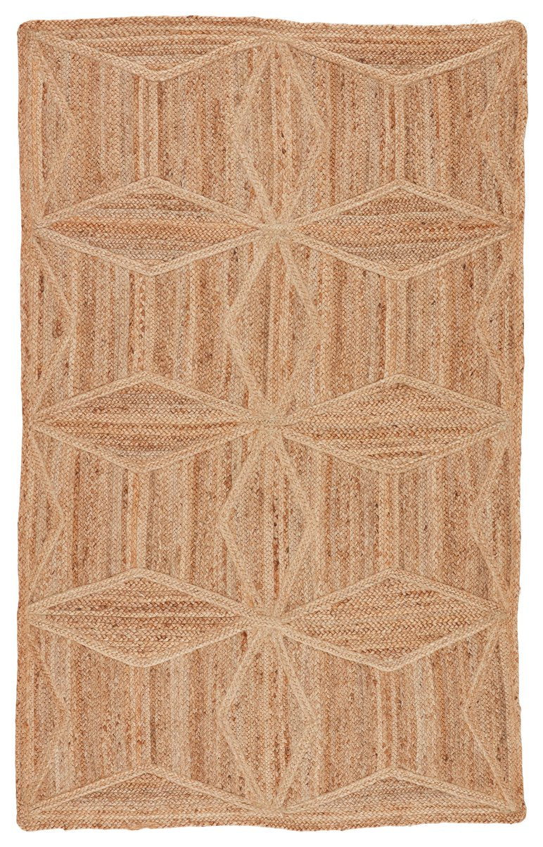 Naturals Tobago Abel NAT23 Hand - crafted and Hand - woven 100% Jute Geometric Patterned Indoor Area Rug for Transitional Homes