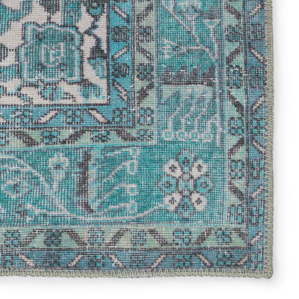 Indoor Vintage Medallion Power-loomed Machine-made 100% Polyester Rug - Harman Collection by Renowned Designer Kate Lester, Tamara Model HBL05