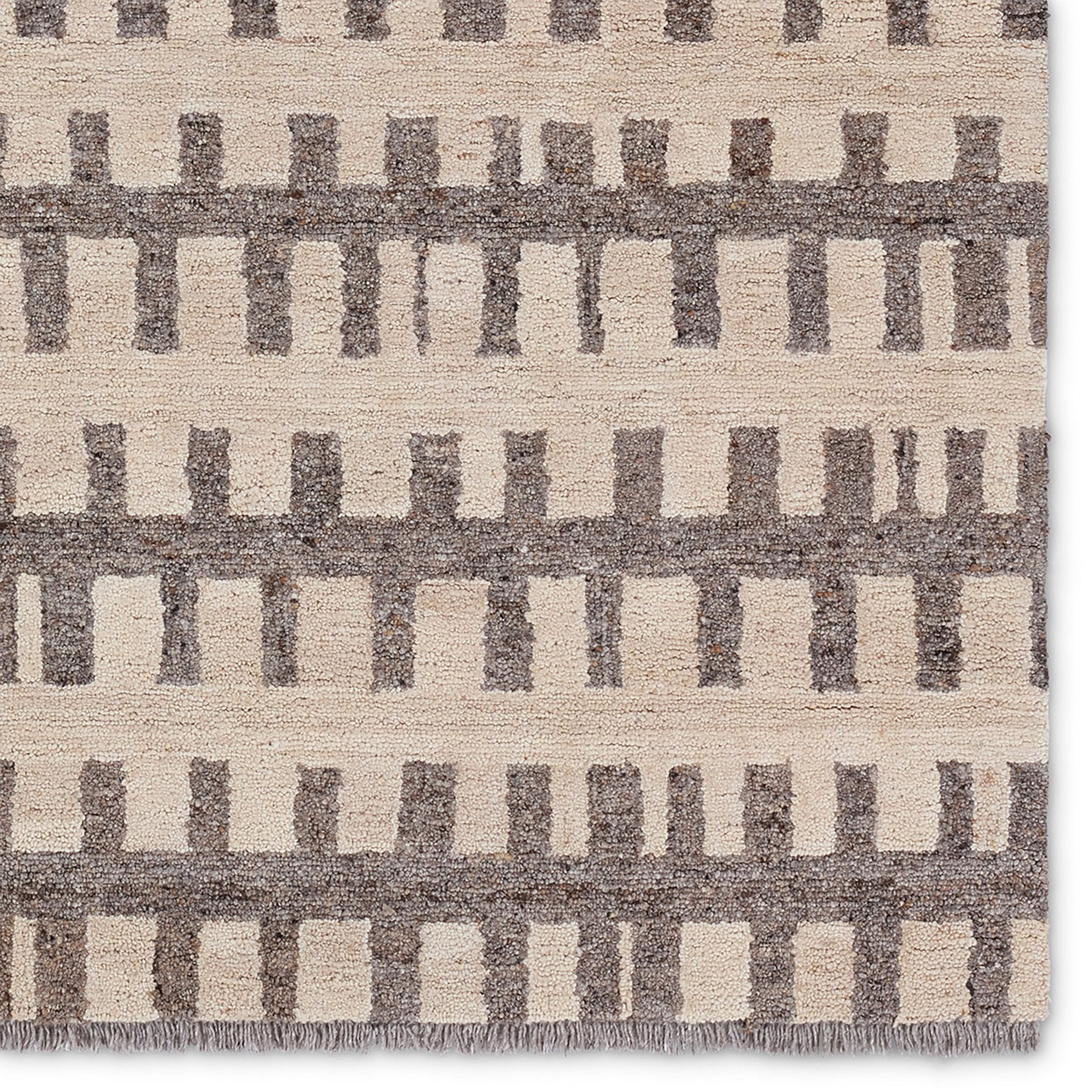 Hadi Emir HAD05 Handmade 100% Wool Indoor Moroccan / Bohemian Striped Tufted Rug for Bedrooms and Living Rooms