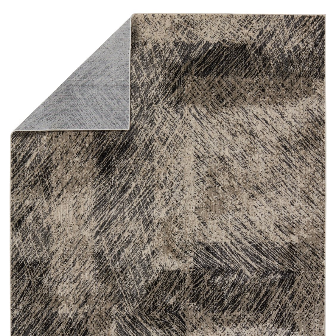 100% Polyester Power-loomed Indoor Abstract Rug in Graphite Dairon GRA04 Design