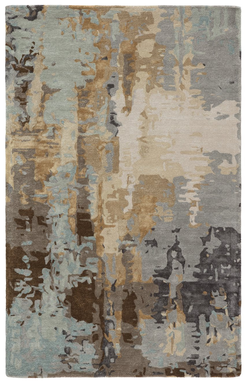 Genesis Matcha Handmade Tufted Indoor Rug: 65% Viscose 35% Wool, Contemporary Abstract Design
