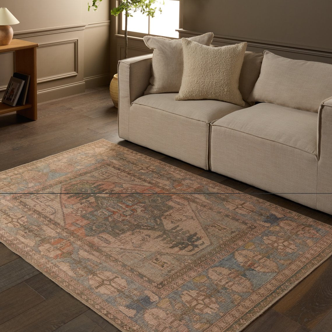 Kindred Savine KND19 Power-loomed Machine-made 100% Polyester Traditional Medallion-style Indoor Decorative Rug for High-traffic Areas