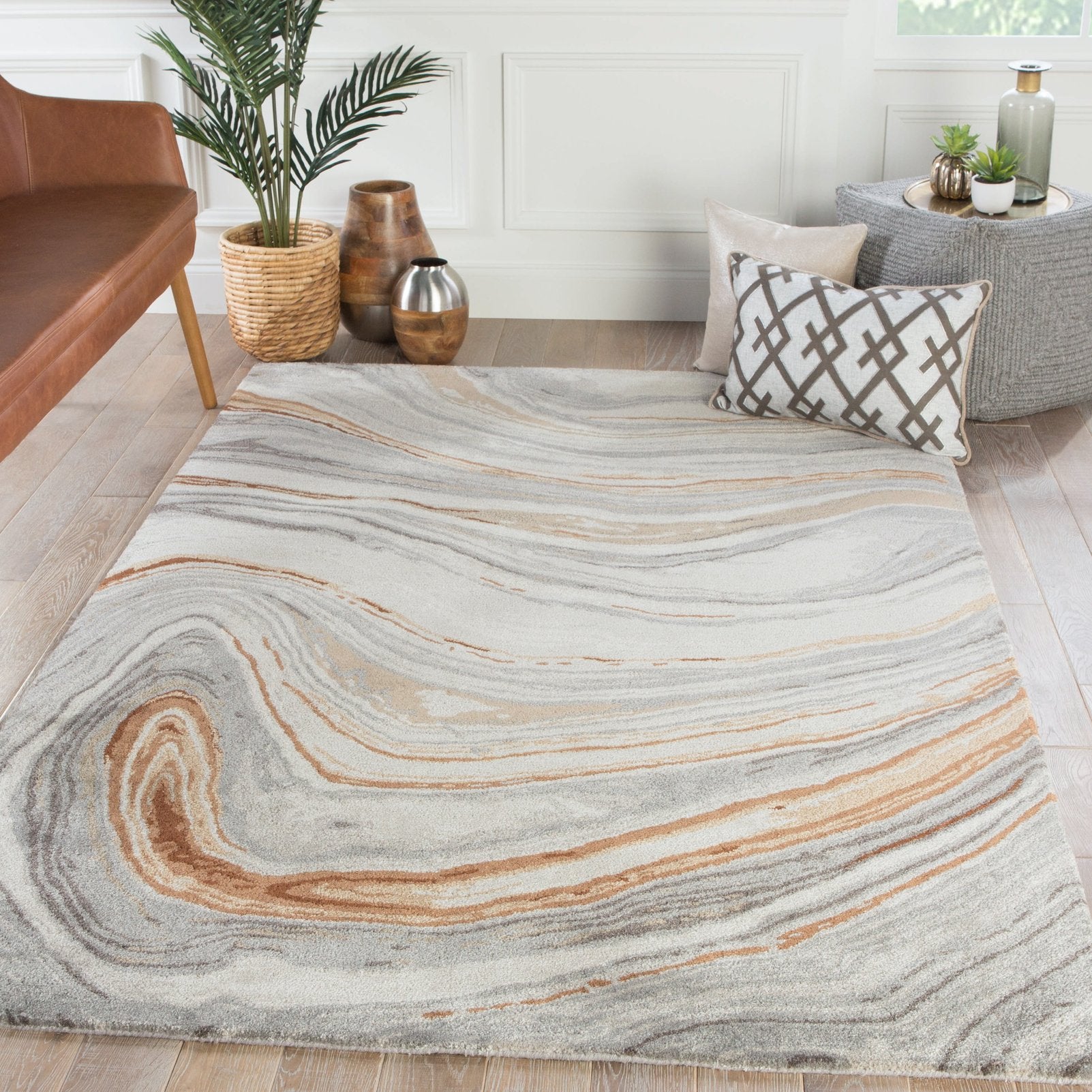 Handmade 60% Wool 40% Viscose Genesis Atha GES21 Contemporary Abstract Indoor Rug