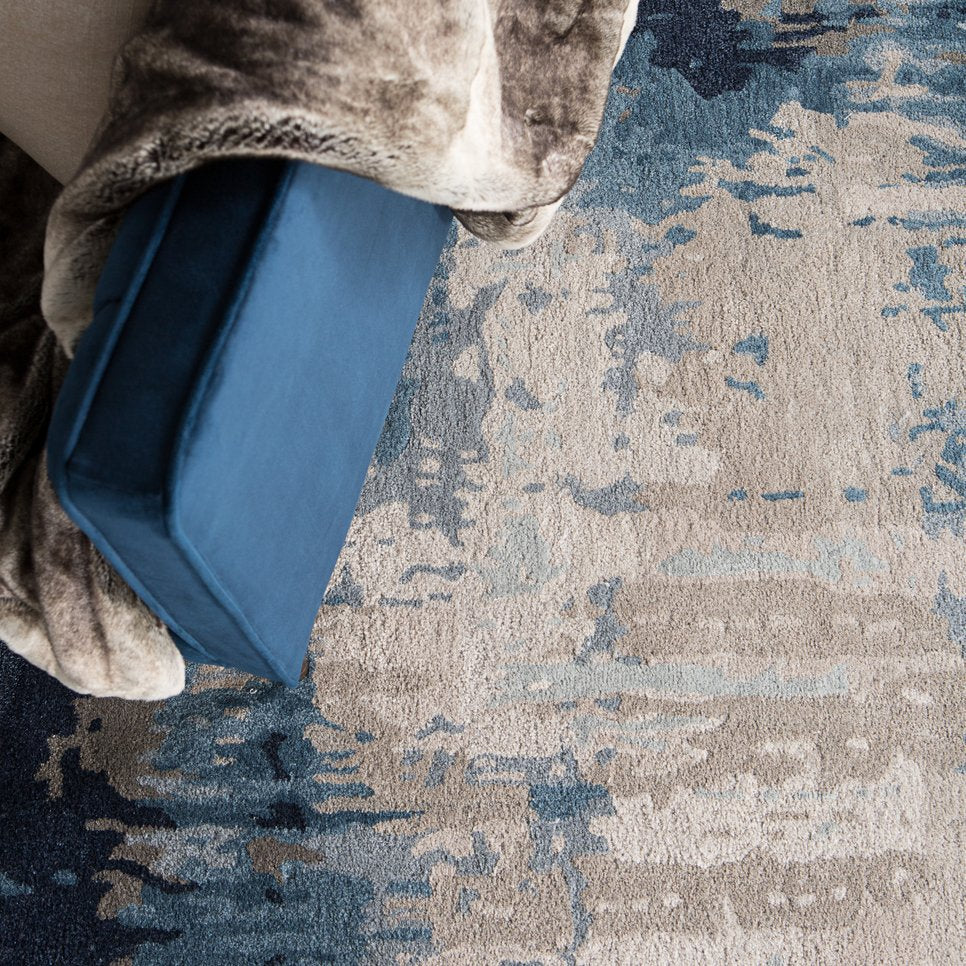 Handmade Contemporary Abstract Indoor Rug - 60% Viscose 40% Wool, Genesis Benna GES18