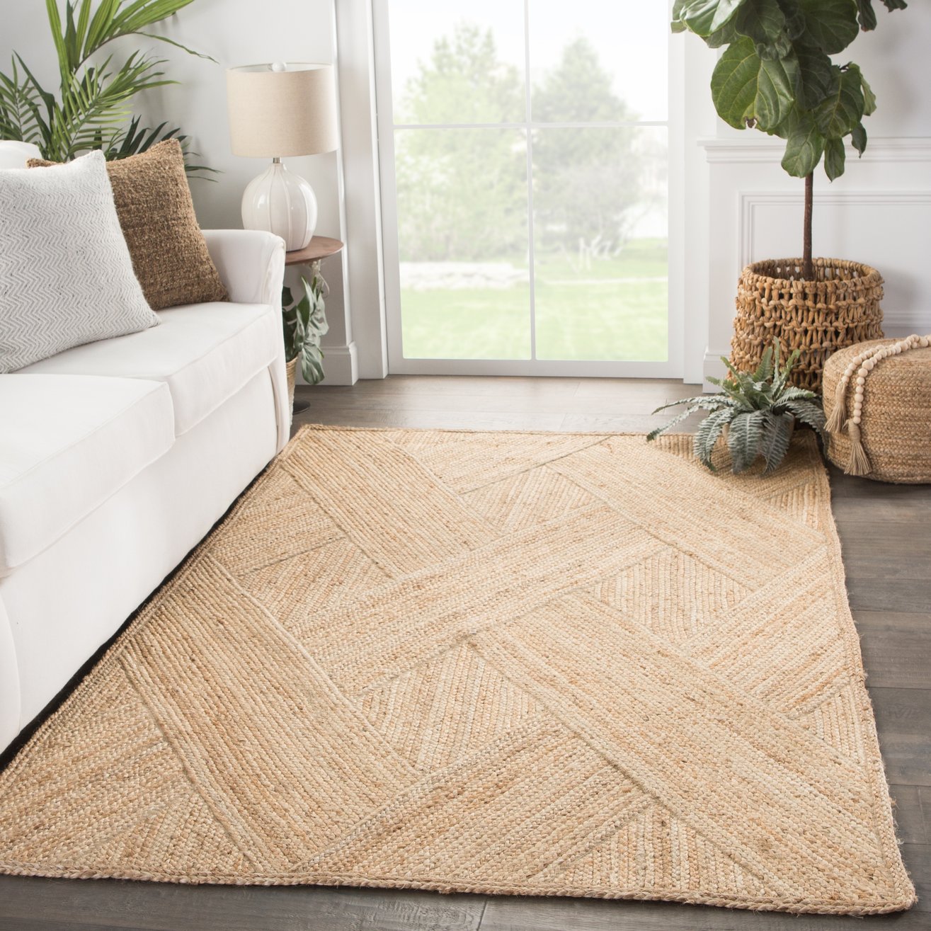 100% Jute Handmade Indoor Contemporary Solid Vero NAT36 Handwoven Rug from Naturals Tobago