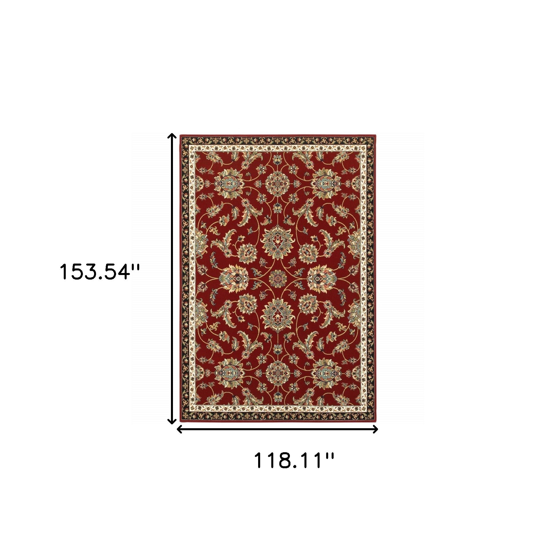 Vibrant Red, Black & Blue Stain-Resistant Oriental Runner Rug for Homes with Kids and Pets