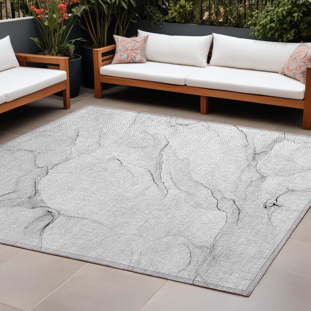 Stylish Washable Gray and Pink Abstract Runner Rug for Indoor & Outdoor, Stain-Resistant