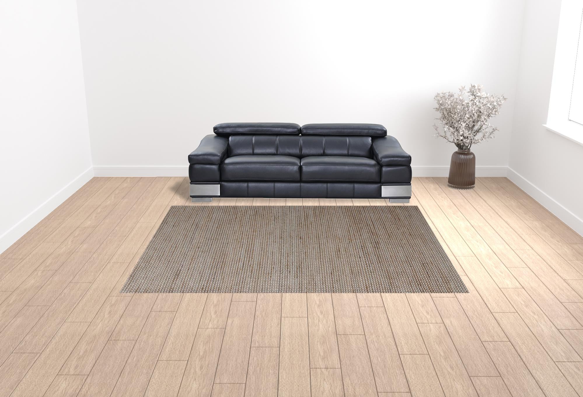 Exquisite Hand-Woven Gray Striped Area Rug for Elegant Home Decor