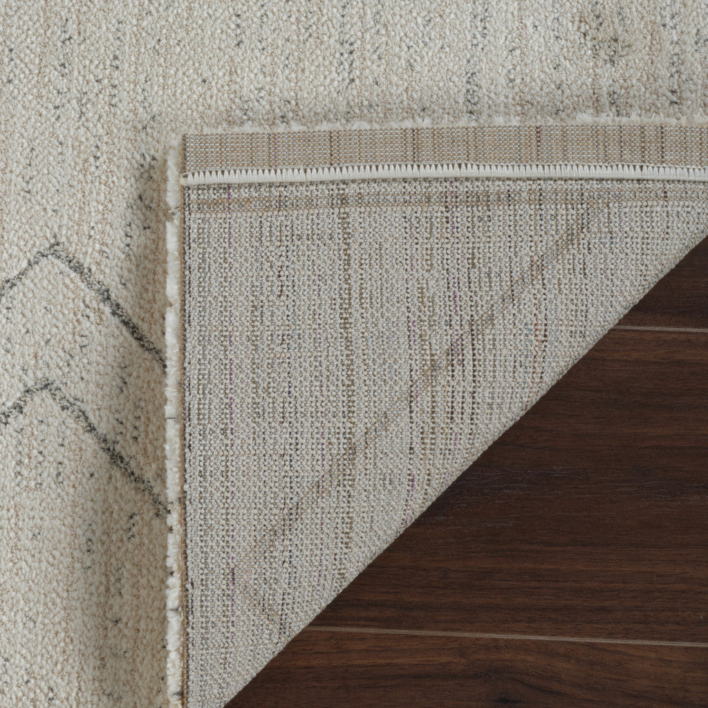 Stylish Stain-Resistant 4' x 6' Cream & Beige Abstract Distressed Area Rug