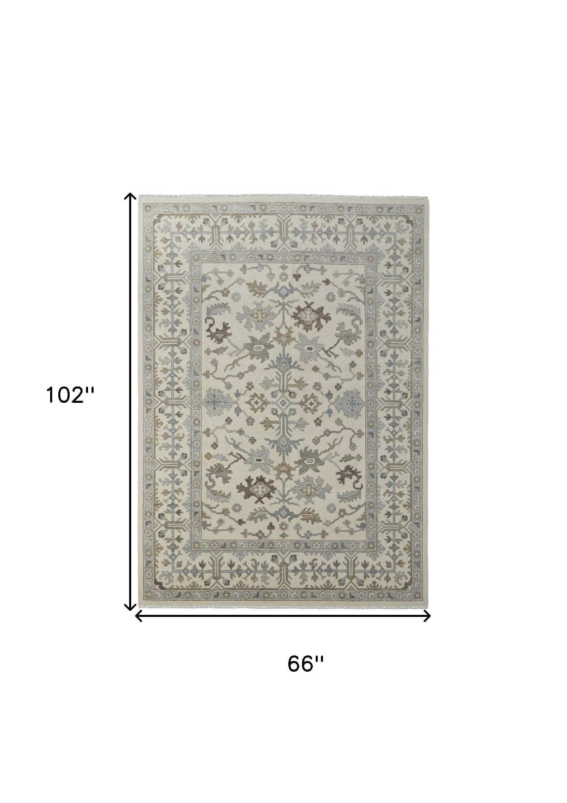 Exquisite Hand-Knotted Wool Floral Area Rug with Fringe - Stain-Resistant Design for Elegant and Stylish Living Spaces