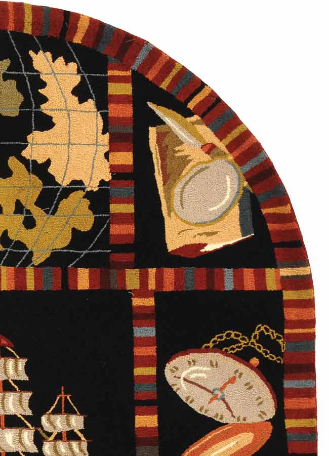 Exquisite Hand-Hooked Wool Rug with Stunning Rectangular Design and Artisan Allure