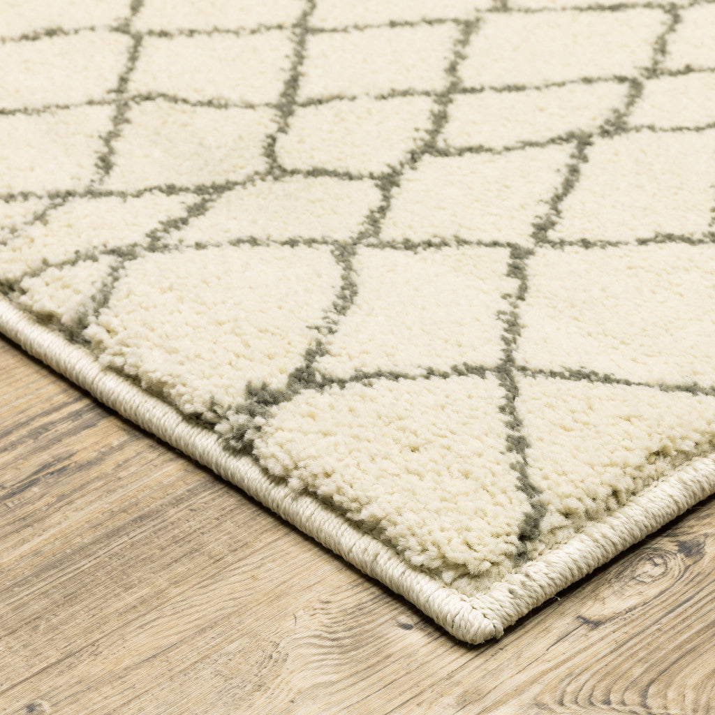 High - Quality Stain - Resistant Geometric Area Runner Rug in Ivory and Grey for Adding Warmth and Style to Your Home Interior