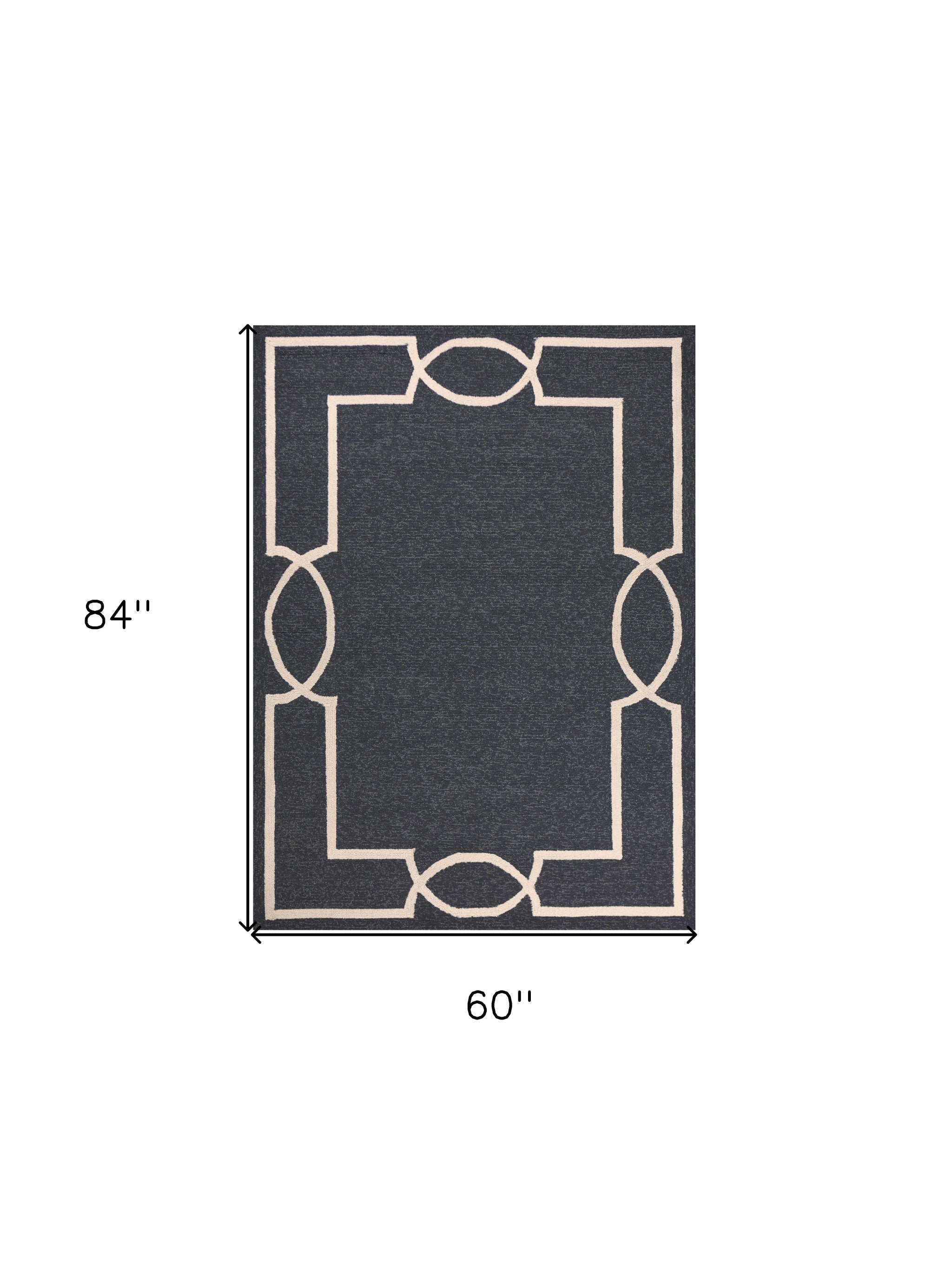 Elegant Geometric Gray Outdoor Rug - Versatile Design for Your Space