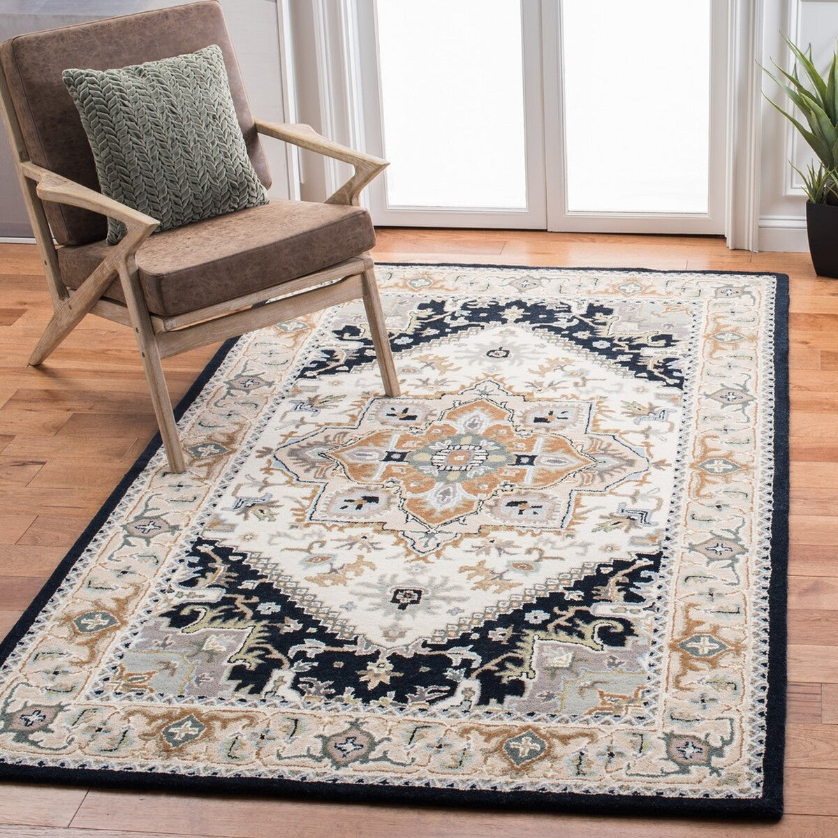 Luxurious Heritage Wool Pile Rug with Hand - Tufted Exquisite Craftsmanship for Timeless Beauty