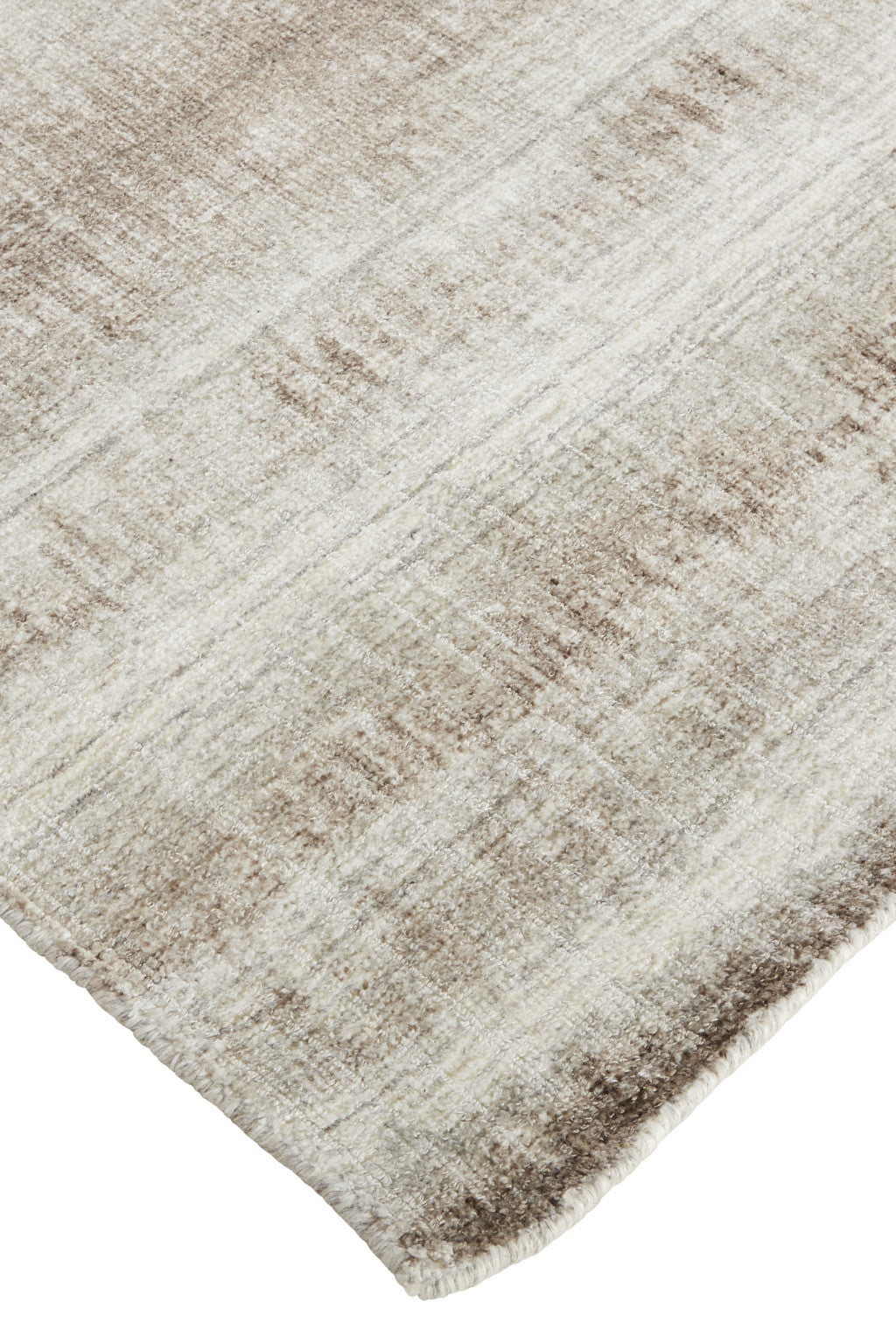 Exquisite Hand-Woven Area Rug in Elegant Tan, Ivory & Black Abstract Design for Home Decor