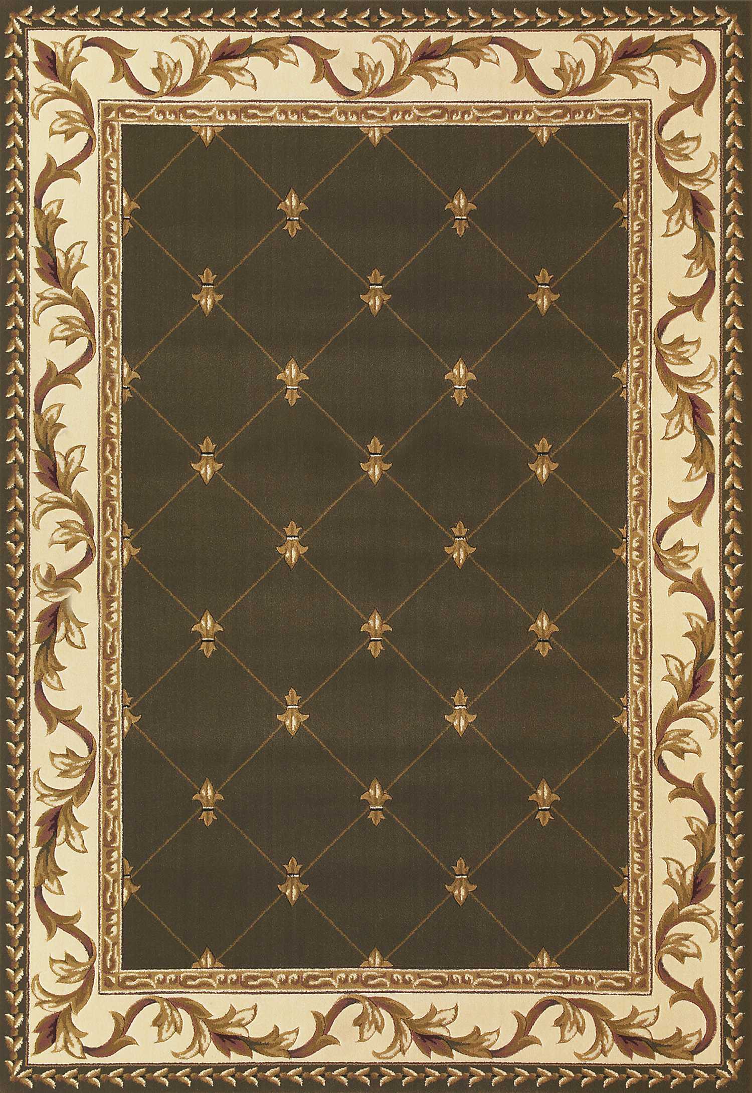 Elegant Green and Brown Oriental Area Rug for Cozy Home Ambiance