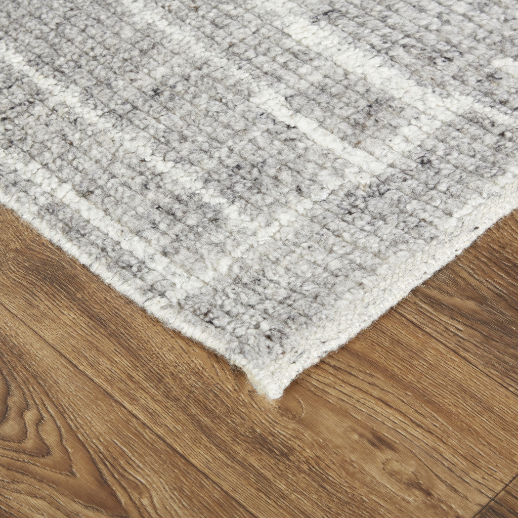Exquisite Hand-Knotted Wool Area Rug with Elegant Ivory and Gray Checkered Design for Cozy and Stain-Resistant Living Spaces