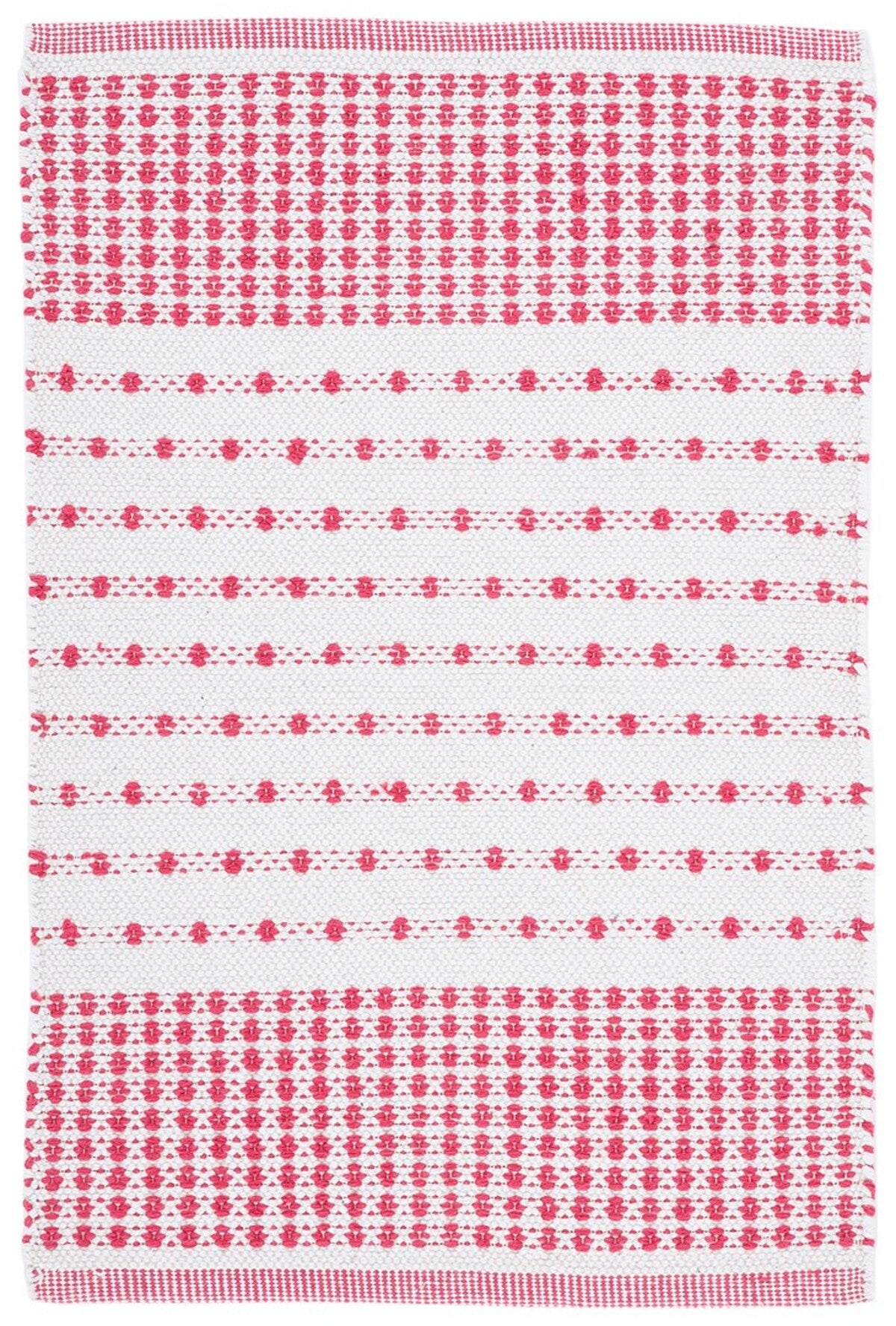 Stylish and Durable Hand - woven Bohemian Flat Weave Cotton Area Rug from India - Montauk 714