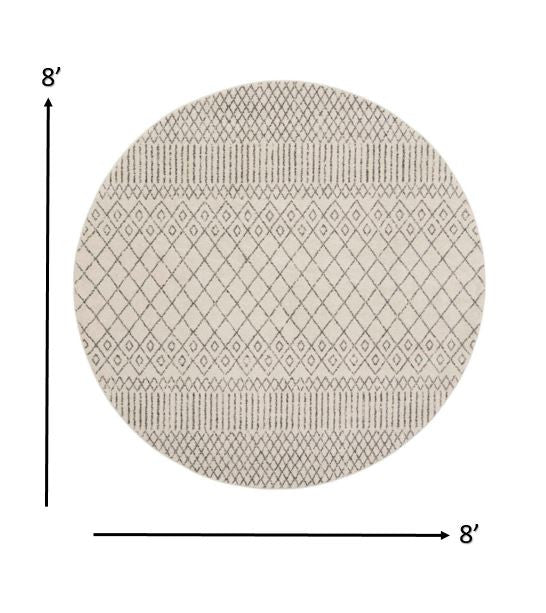 Luxurious and Durable Gray Geometric Patterned Power Loom Area Rug Ideal for Every Home Decor Style