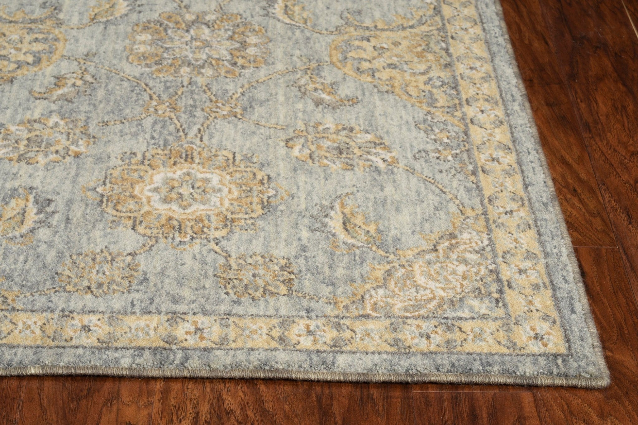 Sage Green Distressed Floral Wool Area Rug - Add Style and Warmth to Your Room