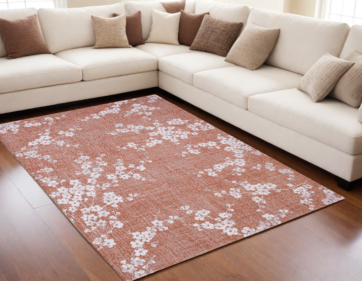 Stylish and Functional 5-Foot by 7-Foot Red and White Oriental Non-Slip Area Rug for Home Decor and Comfort Enhancement