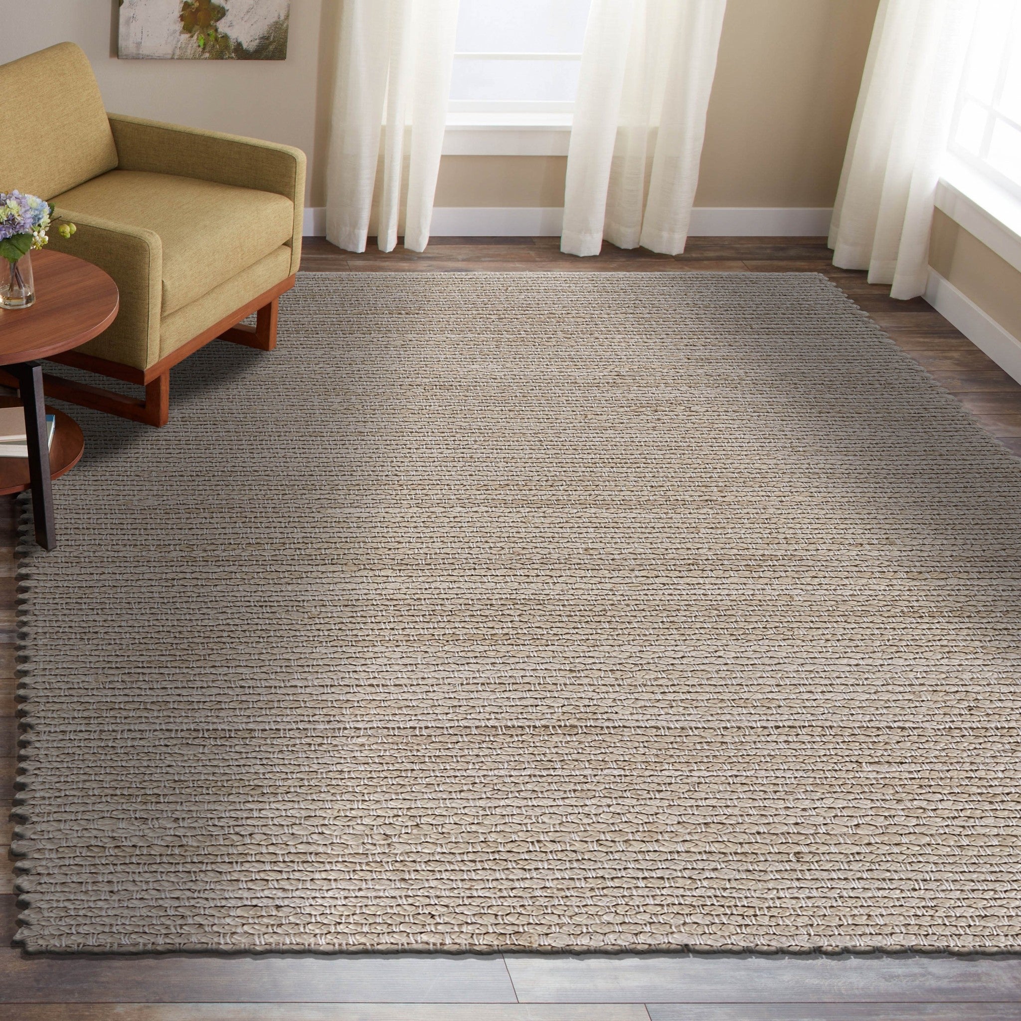 Soft, Eco-Friendly Natural Bleached Area Rug for Modern Living Spaces