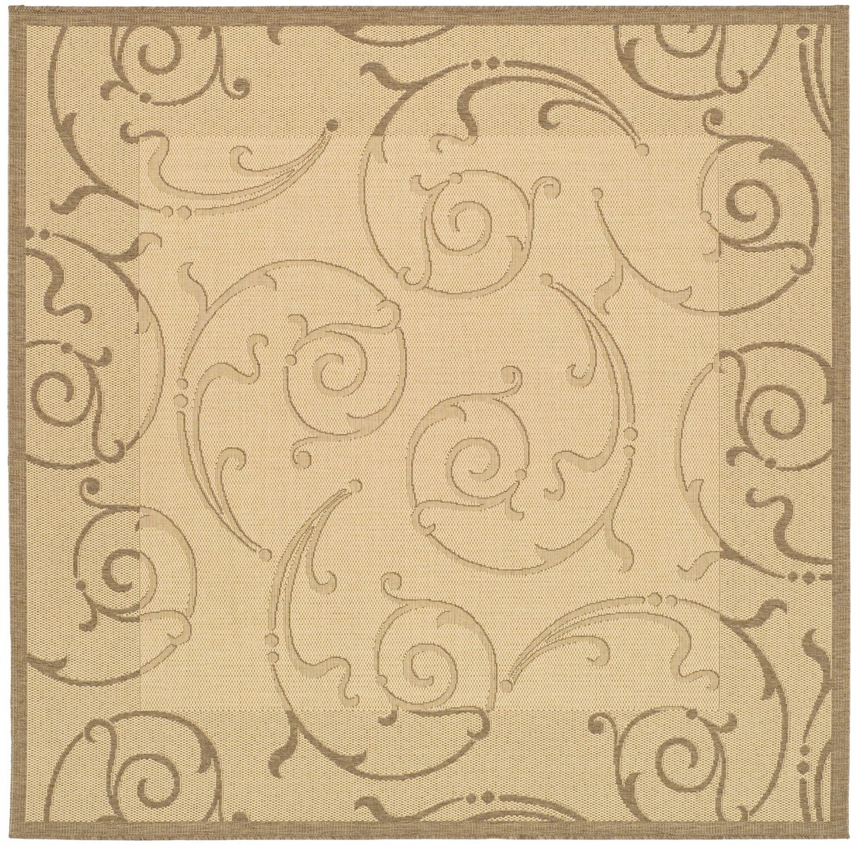 Stylish Courtyard Decor - Luxurious Power Loomed Indoor and Outdoor Area Rug Featuring an Elegant Vine Scroll Pattern