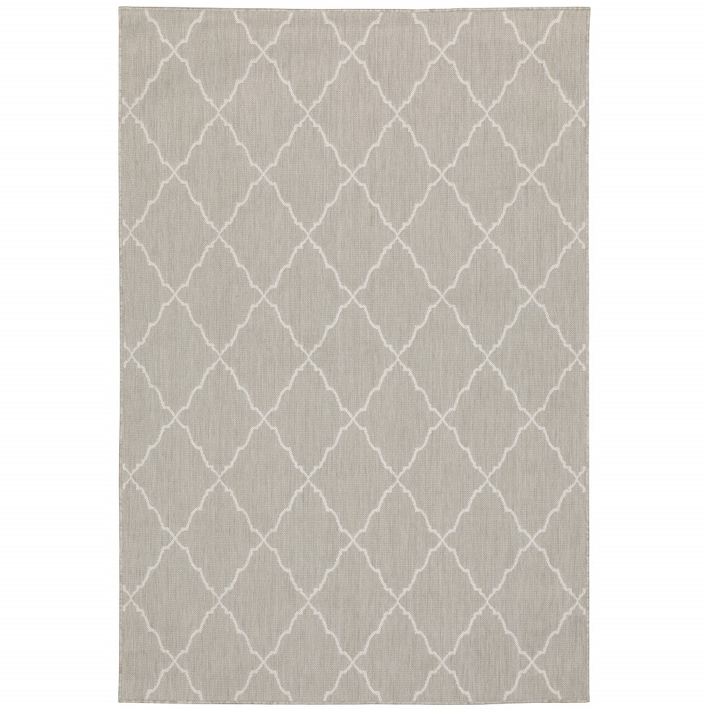 Stylish and Elegant Indoor-Outdoor Area Rug with a Chic Gray and Ivory Color Scheme for Home Decor Spaces