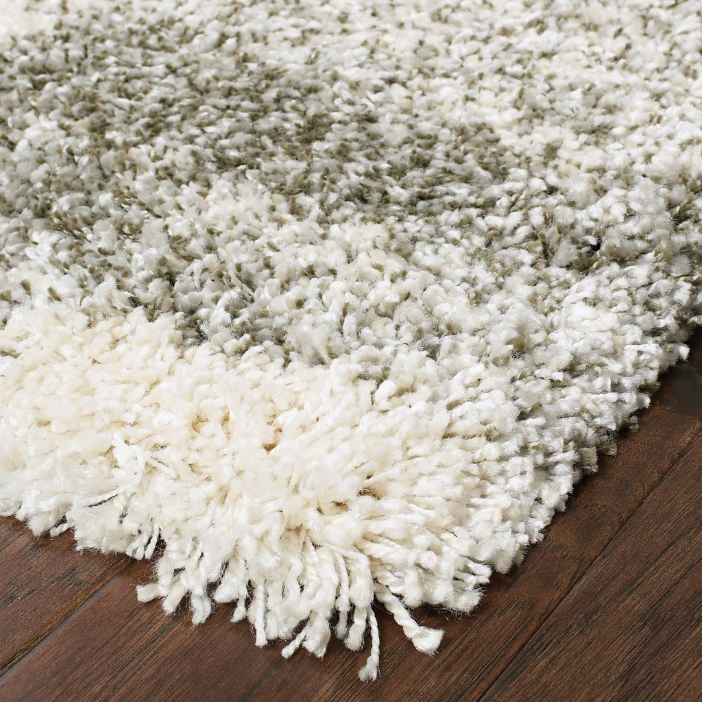 Exquisitely Stylish Contemporary Indoor Gray and Ivory Geometric Pattern Runner Area Rug for a Touch of Elegance