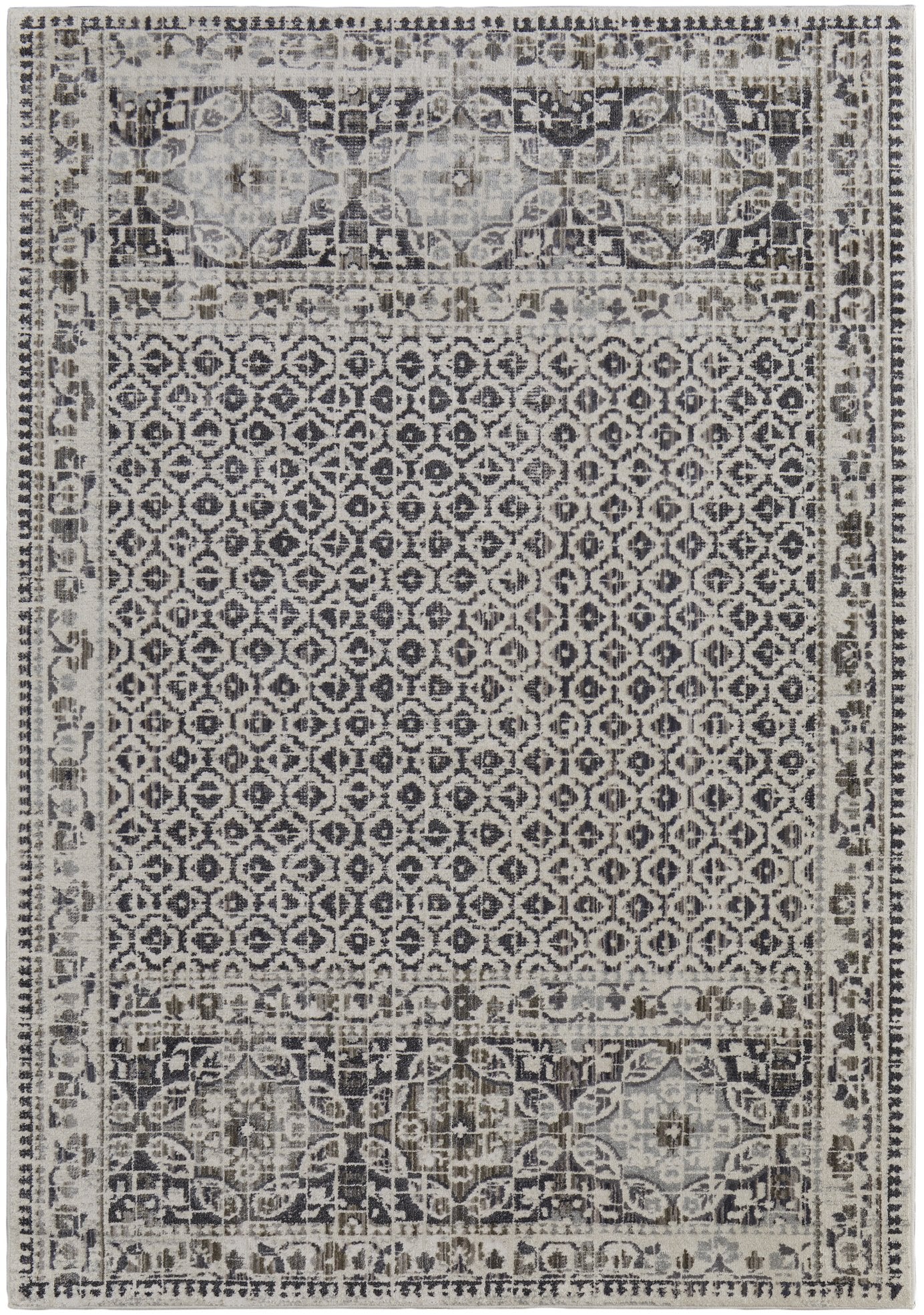 Kano Durable Stain & Fade-Resistant Distressed Geometric Rug for Modern Homes