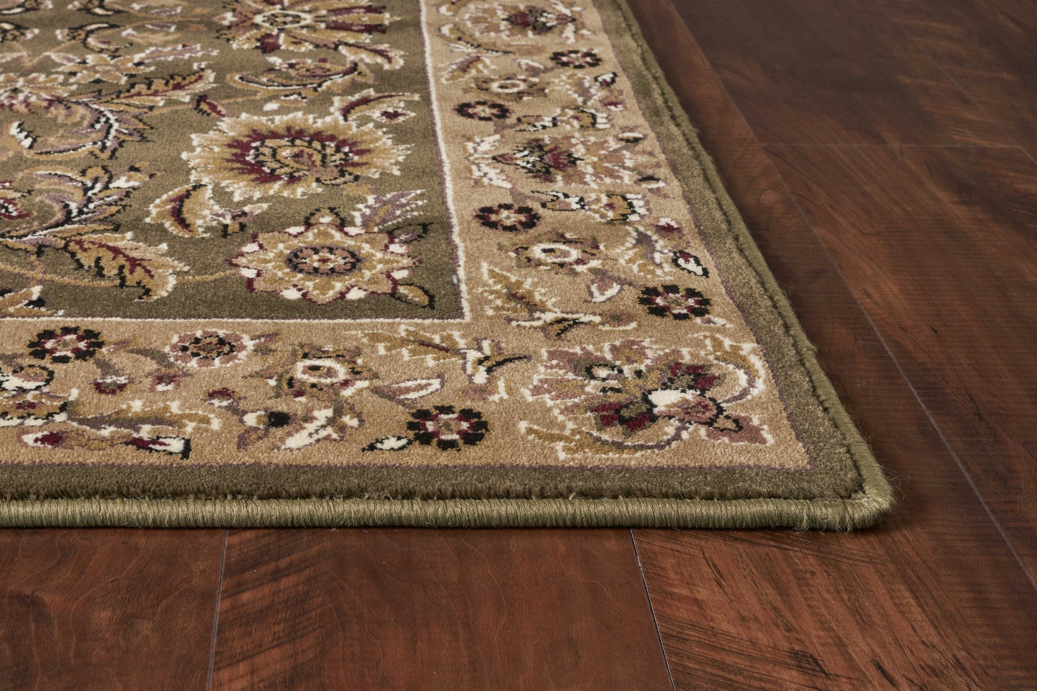 Exquisite Stunning Green and Black Chinese Machine - Made Polypropylene Kashan Area Rug for Elevating Your Home Decor with Enduring Artistry