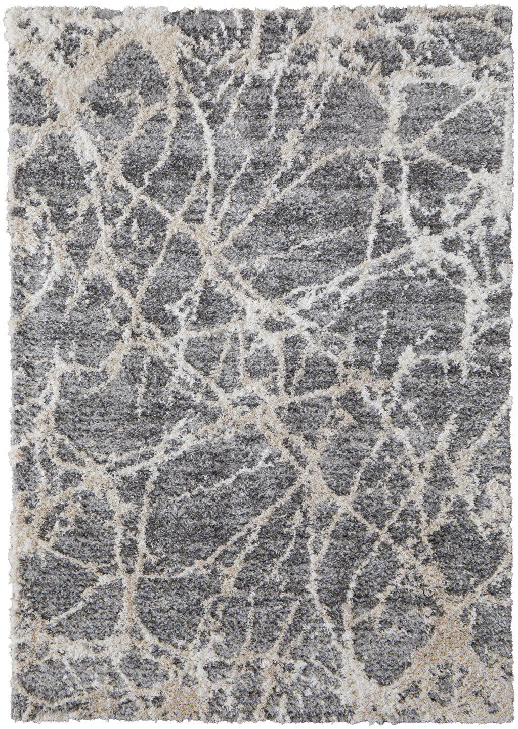 High - Quality Stain - Resistant Area Rug with a Fashionable Gray and Ivory Abstract Design Ideal for Contemporary Modern Living Spaces