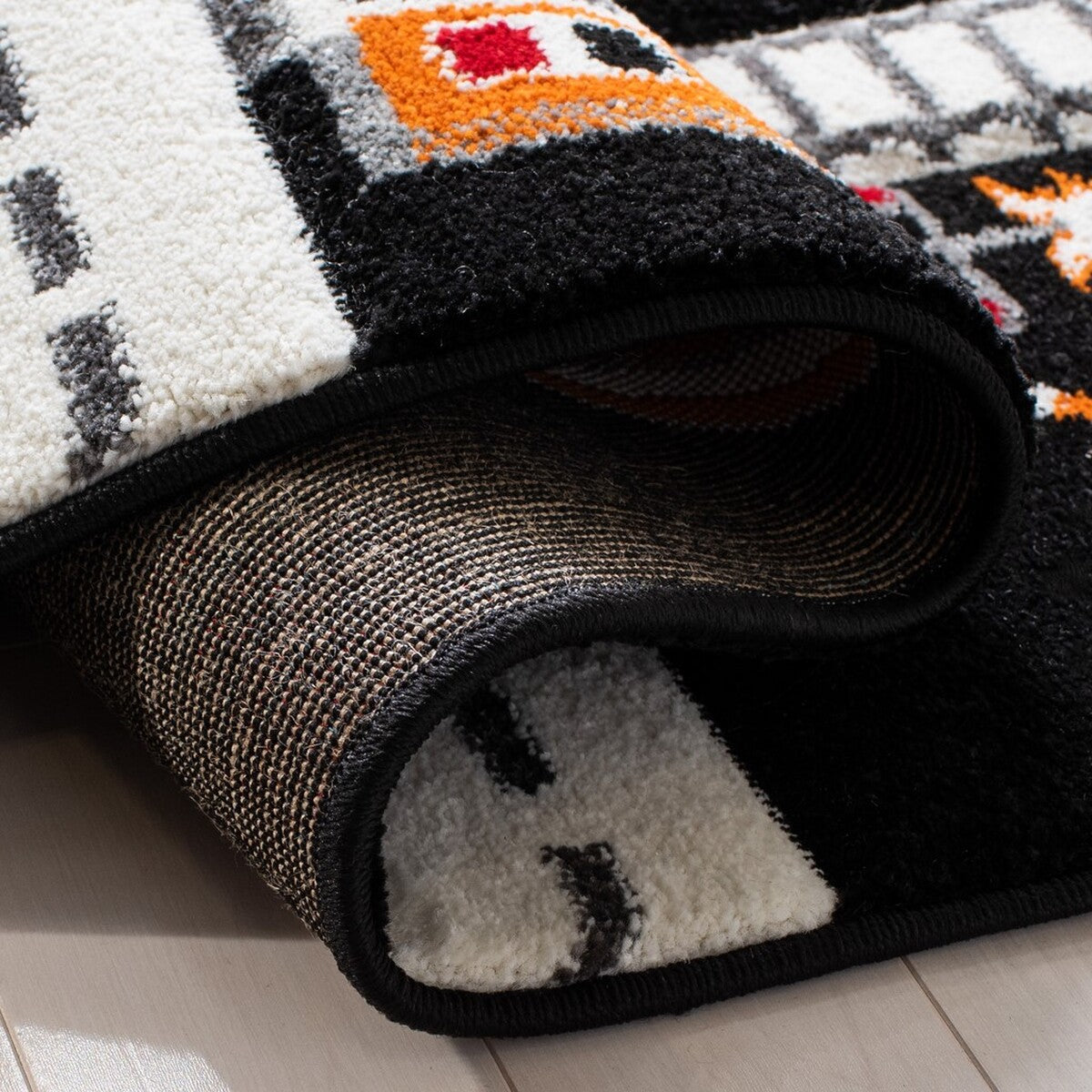 Kids' Carousel-Style Playful and Durable Power Loomed Polypropylene Area Rug, Perfect for Fun and Active Spaces