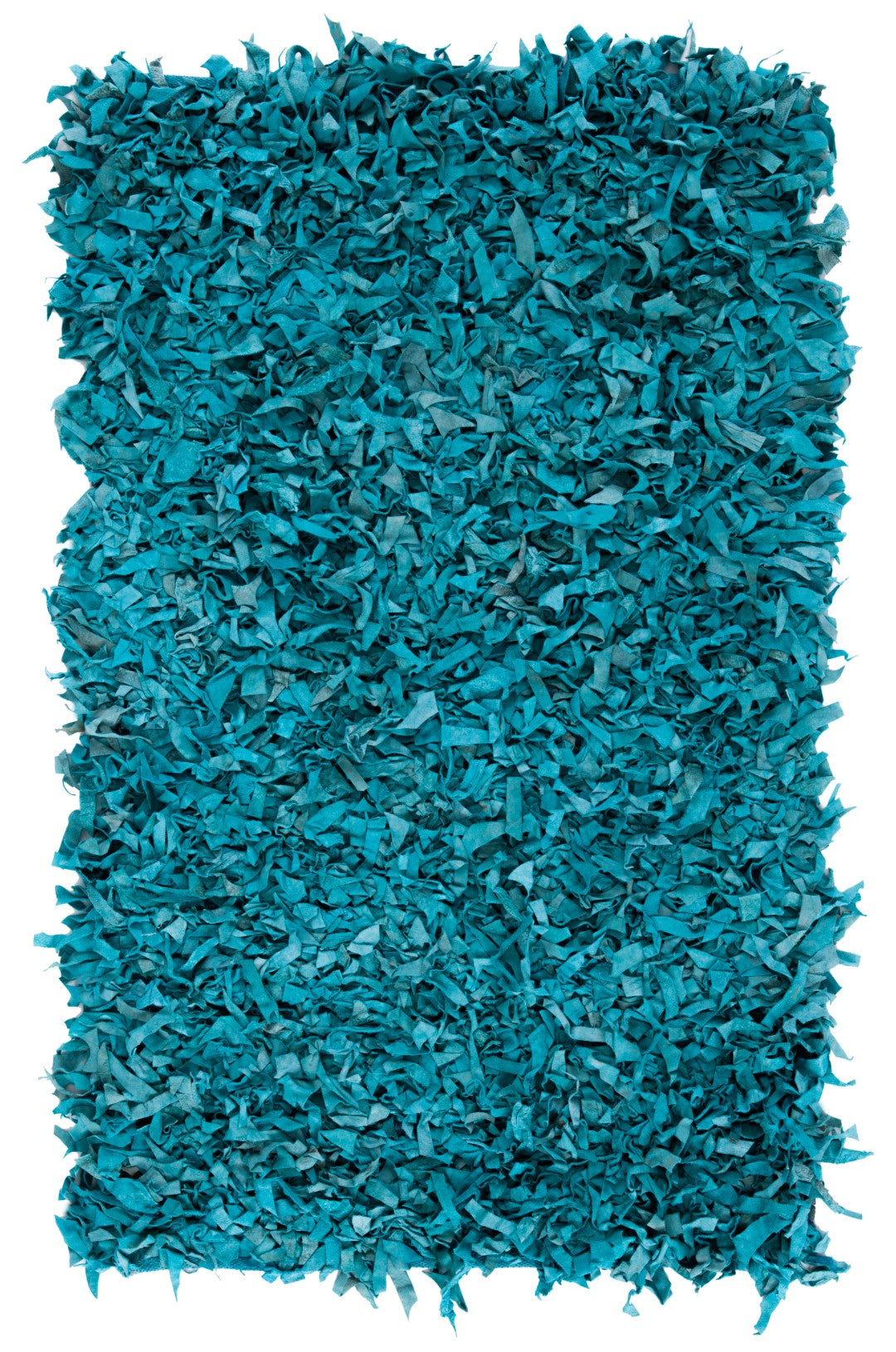 Exquisite Hand - Knotted Luxury Leather Shag Rug with Distinctive Indian Artistry for Your Living Space