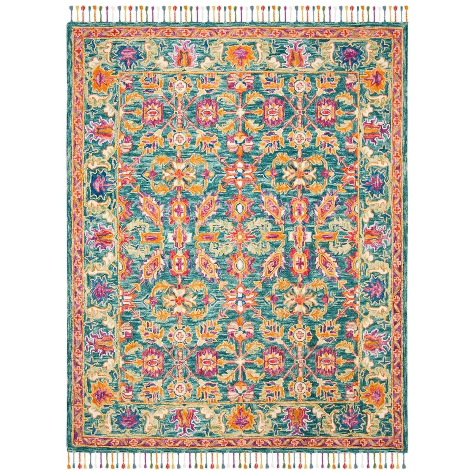 Luxurious Hand-Tufted Wool Rectangle Rug from India for a Cozy Home