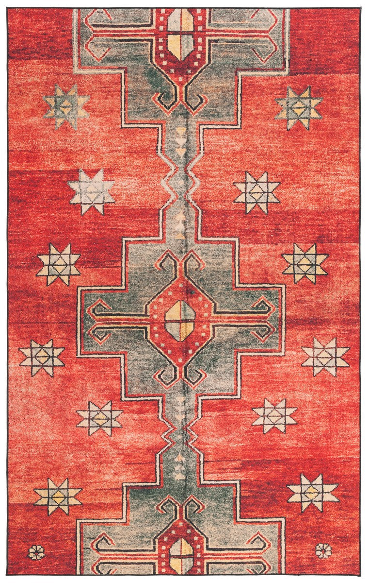 Machine-Washable, Non-Slip Tucson Traditional Power Loomed Polyester Rug
