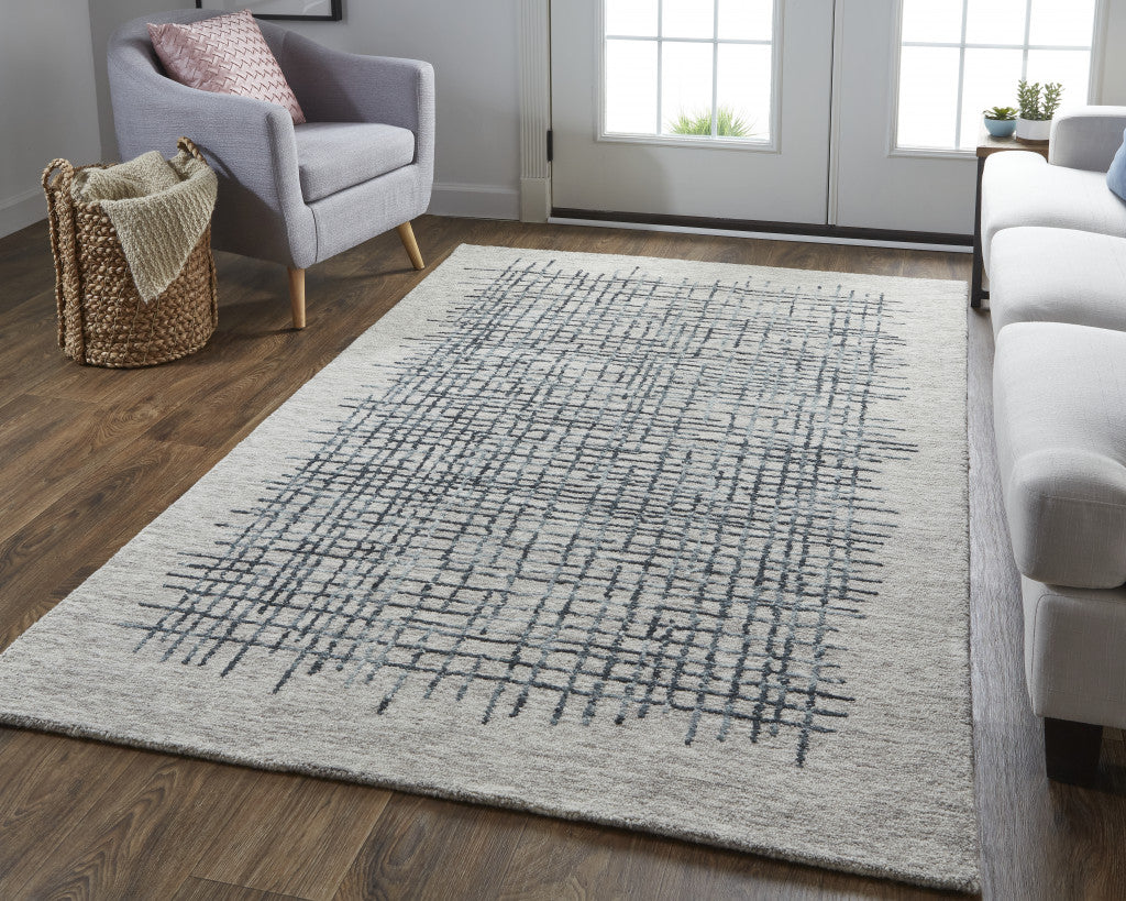 Soft Stain-Resistant Handmade Wool Plaid Area Rug for a Cozy Living Space