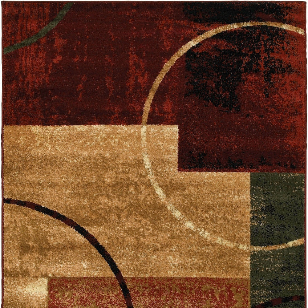 Stylish Modern Red Area Rug for Home - Machine Woven Polypropylene with Durable Latex Backing for Enduring Comfort