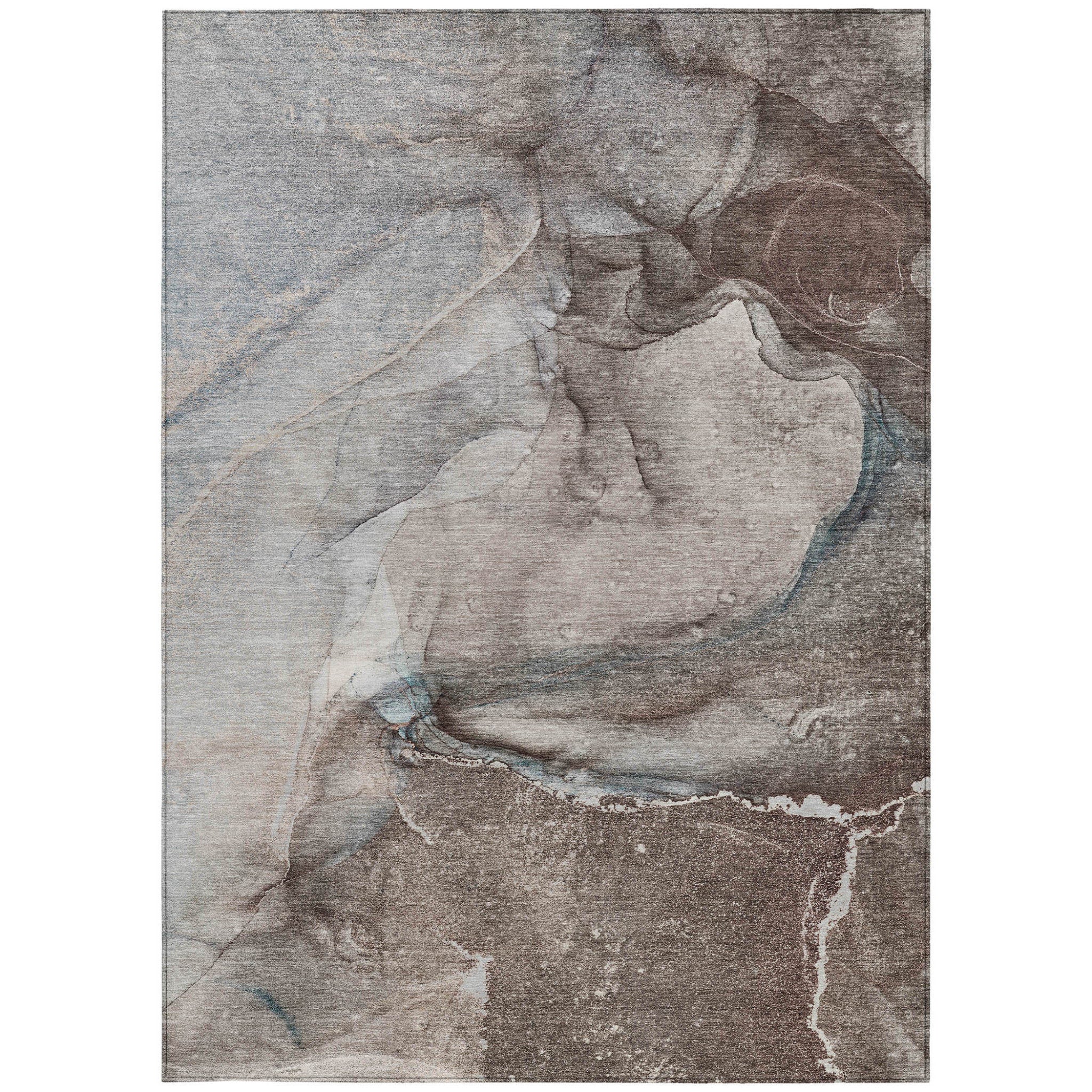 Lilac Abstract Washable, Non-Skid Indoor-Outdoor Runner Rug with UV Protection