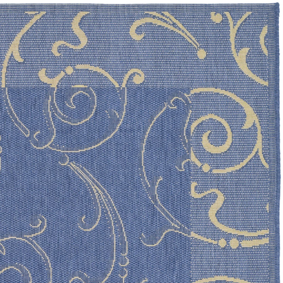 Stylish Courtyard Decor - Luxurious Power Loomed Indoor and Outdoor Area Rug Featuring an Elegant Vine Scroll Pattern